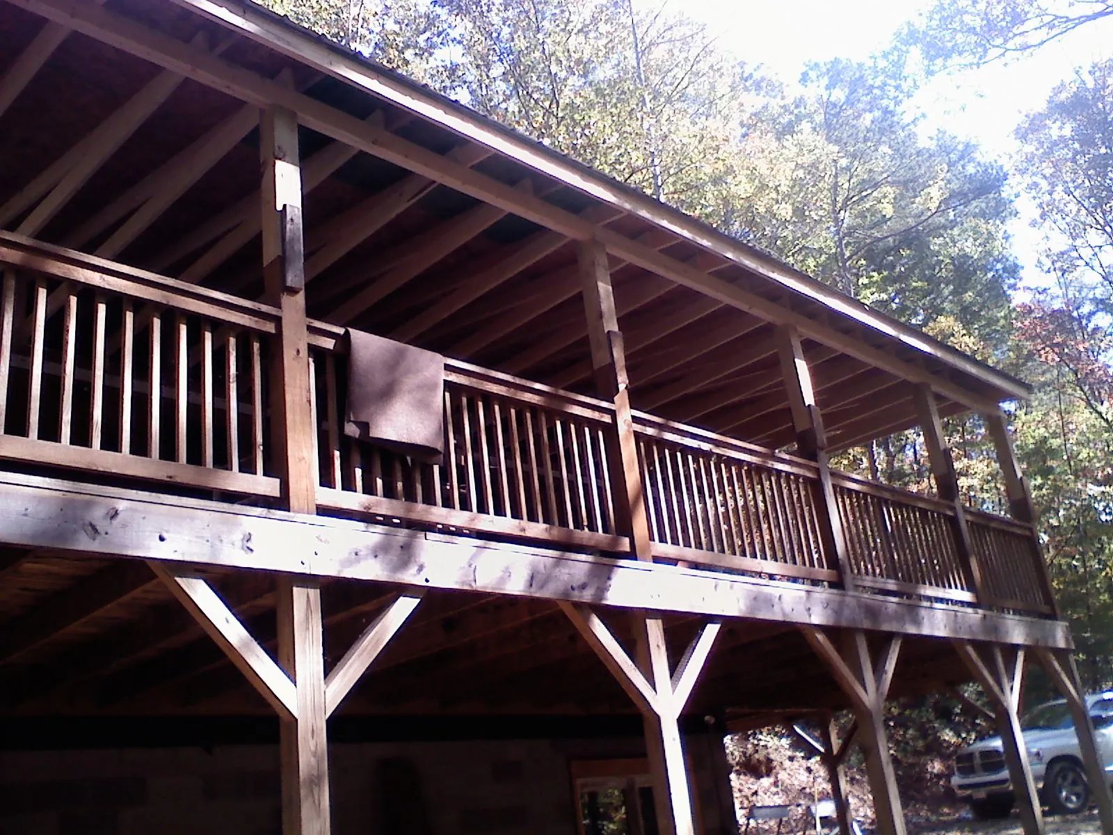 Timber framing under a new elevated porch and deck — Roof Leak Repair in Fosters by Roofing Brothers